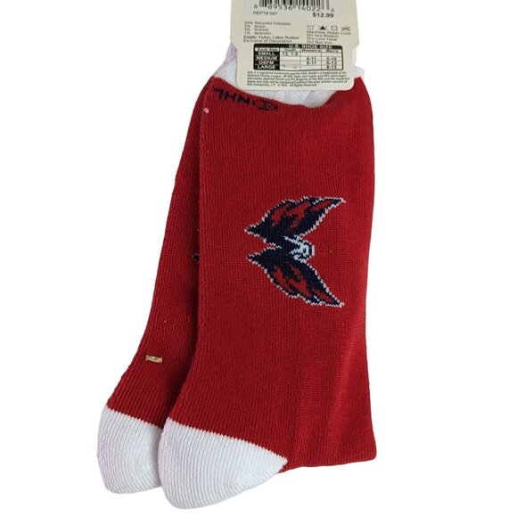 AKM Red Crew Socks NHL Washington Capitals 1 Pair Size Large Shoe Size 8 to 13 - Picture 2 of 4